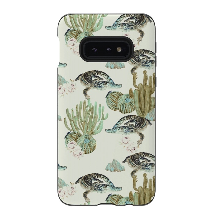 Galaxy S10e StrongFit Crocodile pattern on the cactus by Mmartabc