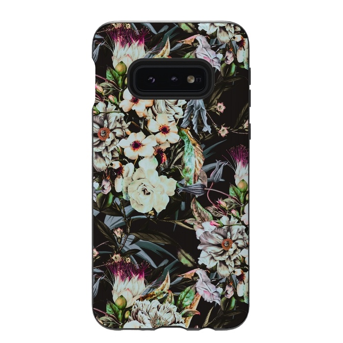 Galaxy S10e StrongFit Dark flowery colorful bouquet by Mmartabc