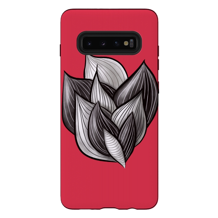 Galaxy S10 plus StrongFit Abstract Art Floral Dynamic Geometric Shapes  by Boriana Giormova