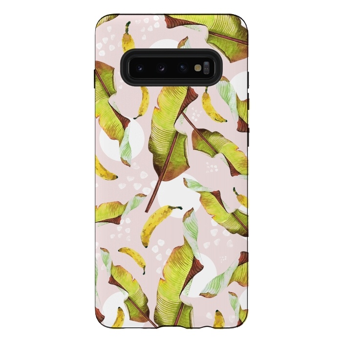 Galaxy S10 plus StrongFit Banana leaf and bananas by Mmartabc