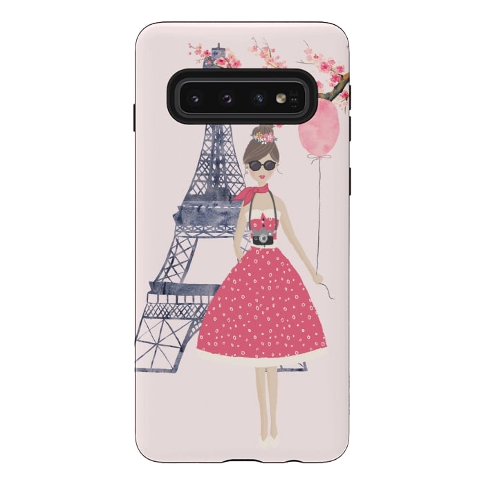 Galaxy S10 StrongFit Trendy Girl in Spring in Paris by DaDo ART
