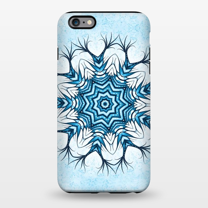 iPhone 6/6s plus StrongFit Snowflake Mandala In Blue Winter Abstract Art by Boriana Giormova