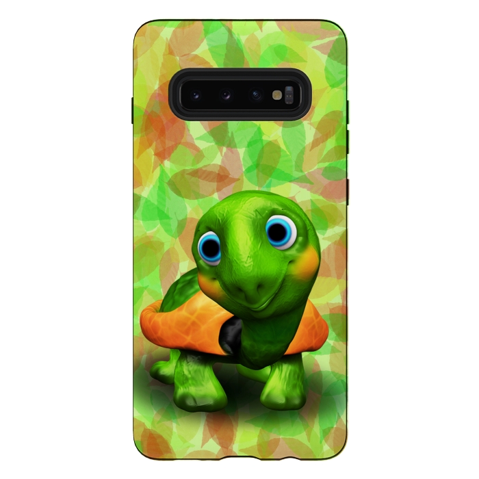 Galaxy S10 plus StrongFit Green Turtle Baby 3D by BluedarkArt