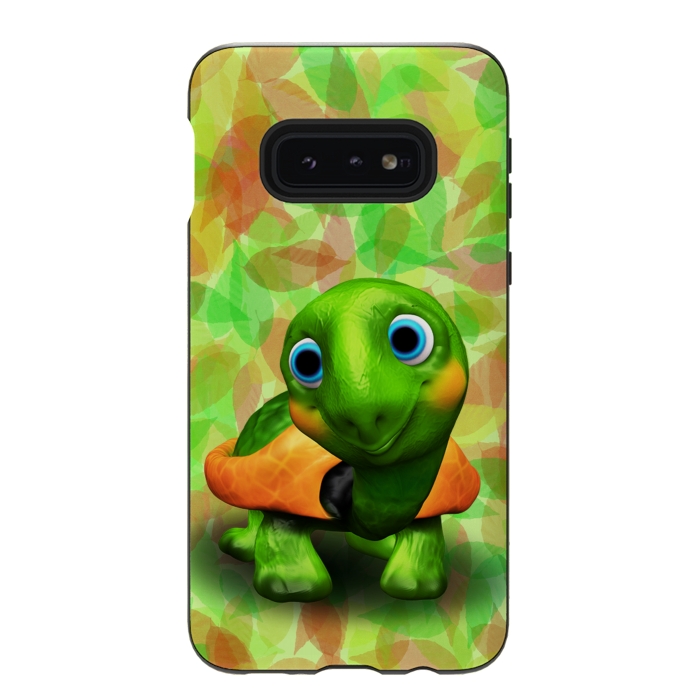Galaxy S10e StrongFit Green Turtle Baby 3D by BluedarkArt
