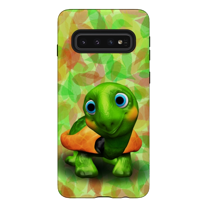 Galaxy S10 StrongFit Green Turtle Baby 3D by BluedarkArt