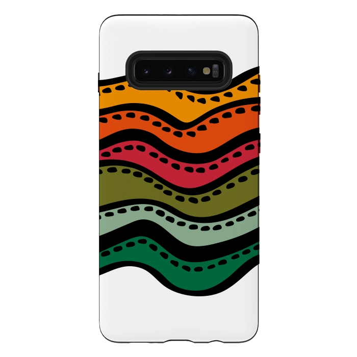 Galaxy S10 plus StrongFit Color Waves by Majoih
