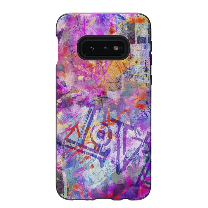 Galaxy S10e StrongFit Pink Grunge Graffiti Wall by Andrea Haase