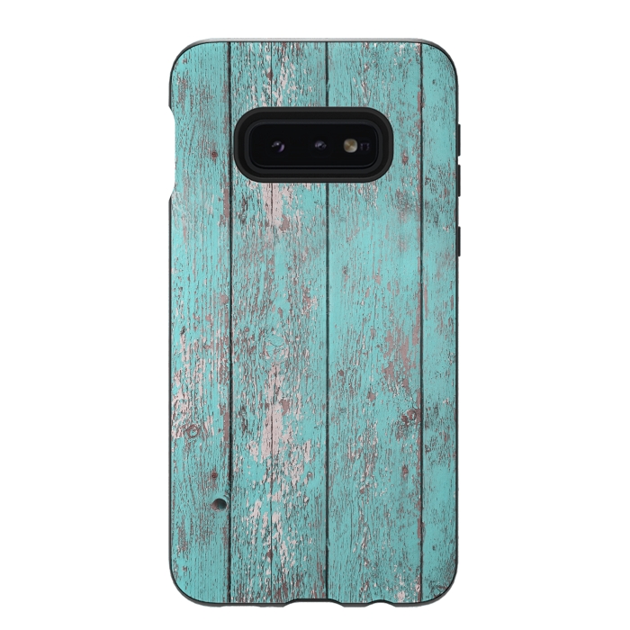 Galaxy S10e StrongFit Old Board Wall With Flaked Paint by Andrea Haase