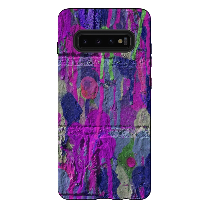 Galaxy S10 plus StrongFit Colorful Spray Paint Wall by Andrea Haase
