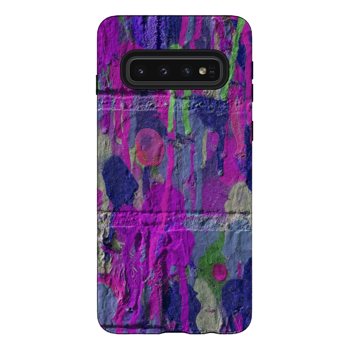 Galaxy S10 StrongFit Colorful Spray Paint Wall by Andrea Haase