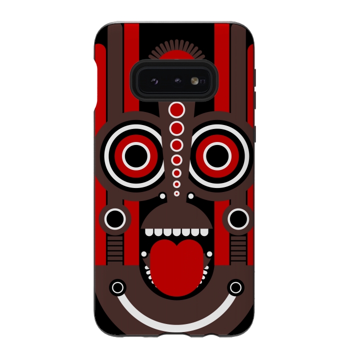 Galaxy S10e StrongFit tiki tribal mask by TMSarts