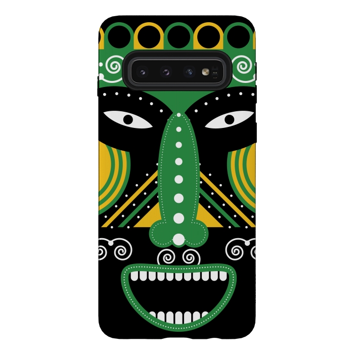 Galaxy S10 StrongFit ritual tribal mask by TMSarts