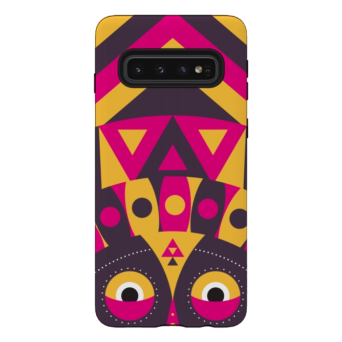 Galaxy S10 StrongFit aboriginal tribal mask by TMSarts