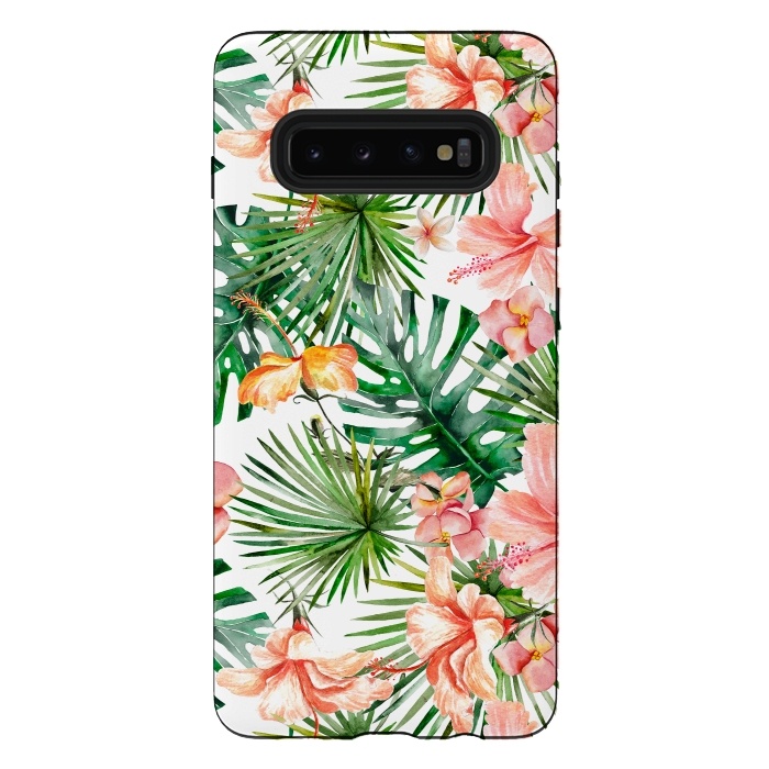 Galaxy S10 plus StrongFit Tropical Flower Jungle by  Utart