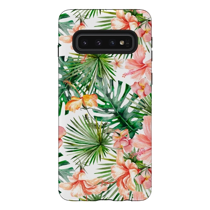 Galaxy S10 StrongFit Tropical Flower Jungle by  Utart