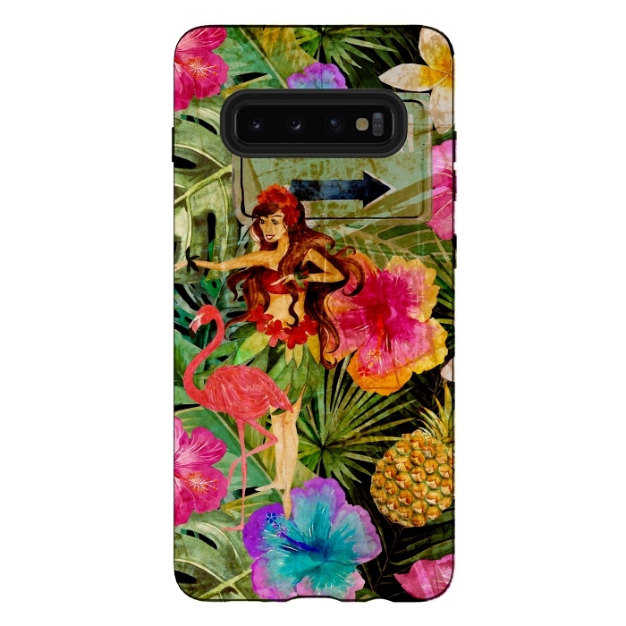 Galaxy S10 plus StrongFit Vintage Hula Girl- To the Beach by  Utart