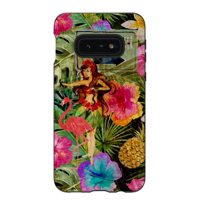 Galaxy S10e StrongFit Vintage Hula Girl- To the Beach by  Utart
