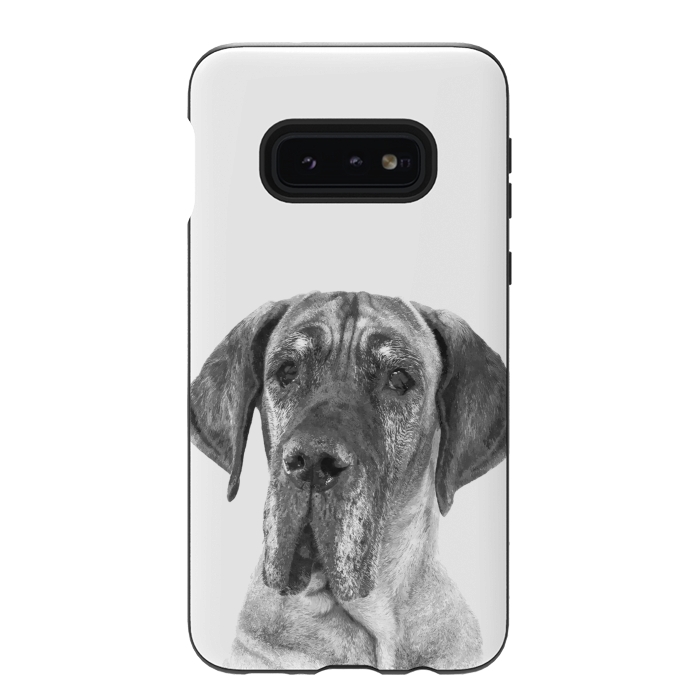 Galaxy S10e StrongFit Black and White Great Dane by Alemi
