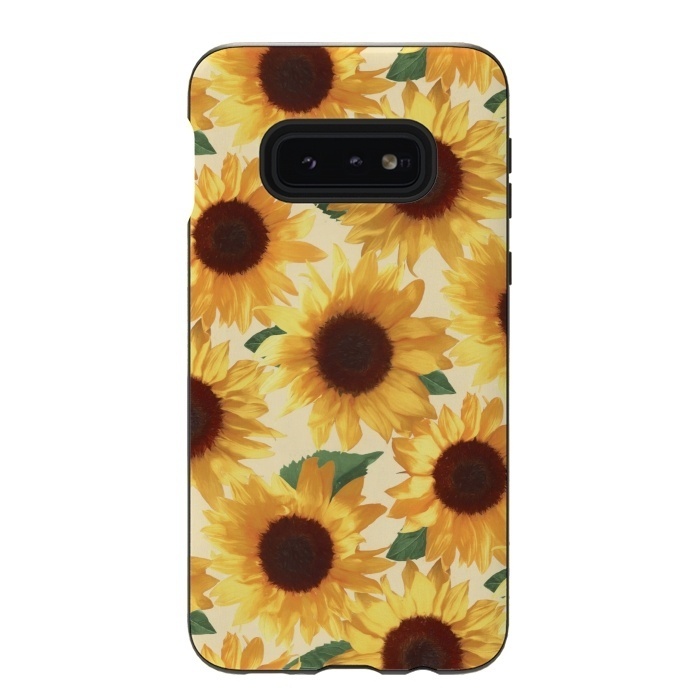 Galaxy S10e StrongFit Happy Yellow Sunflowers by Micklyn Le Feuvre