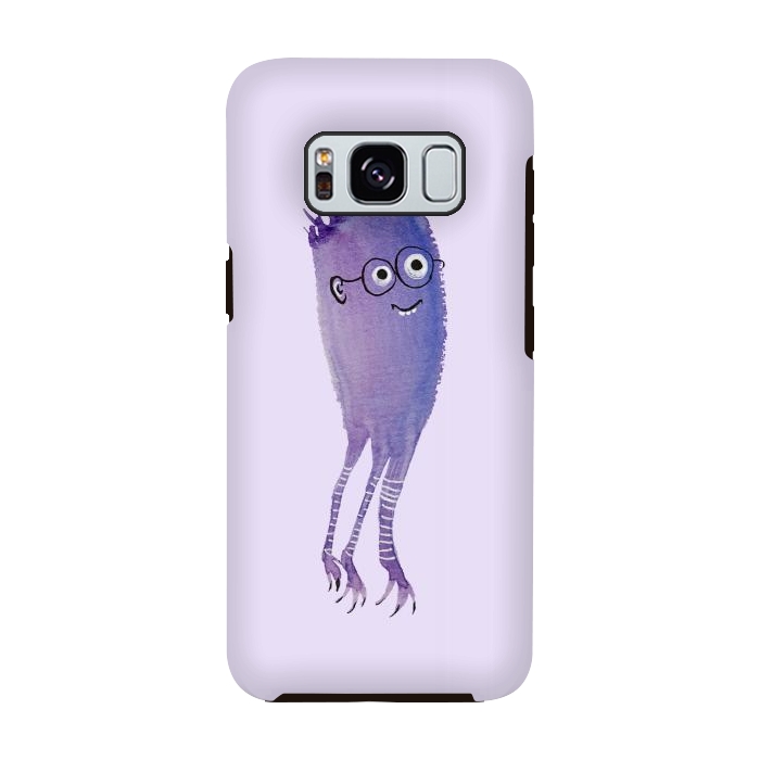 Galaxy S8 StrongFit Geek Jellyfish Funny Monster With Glasses Watercolor by Boriana Giormova