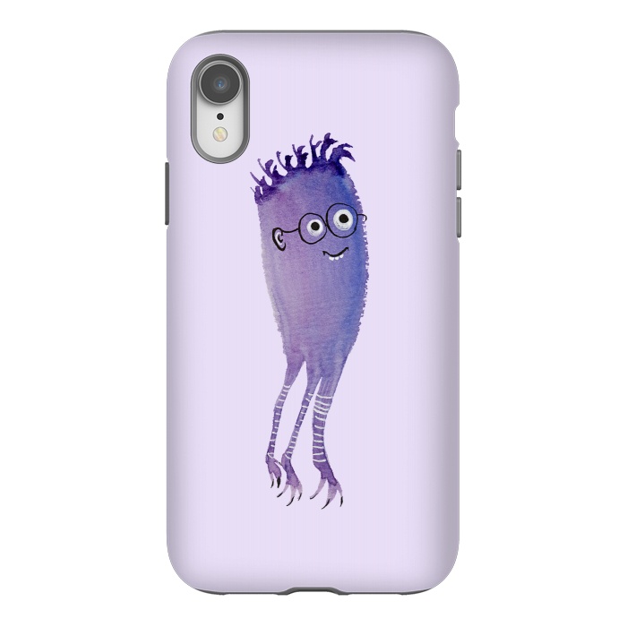iPhone Xr StrongFit Geek Jellyfish Funny Monster With Glasses Watercolor by Boriana Giormova