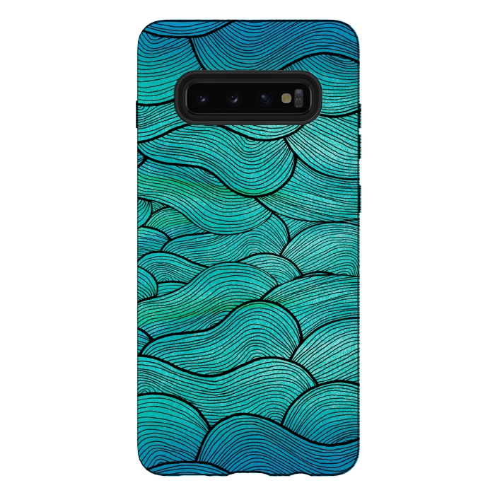 Galaxy S10 plus StrongFit sea waves by Pom Graphic Design