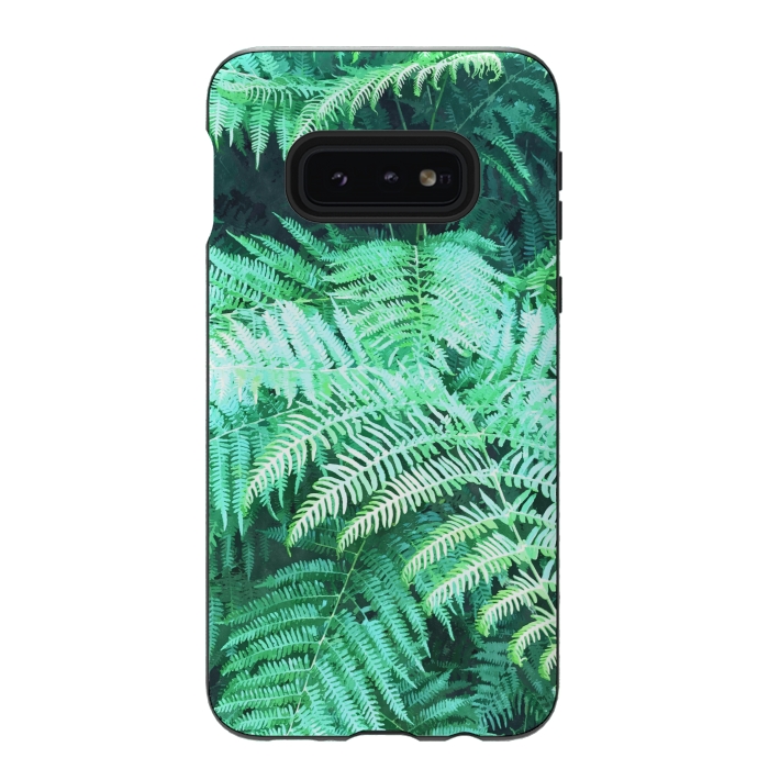 Galaxy S10e StrongFit Fern Tropical Leaves by Alemi