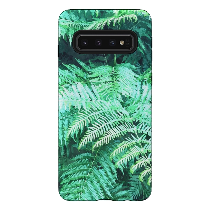 Galaxy S10 StrongFit Fern Tropical Leaves by Alemi