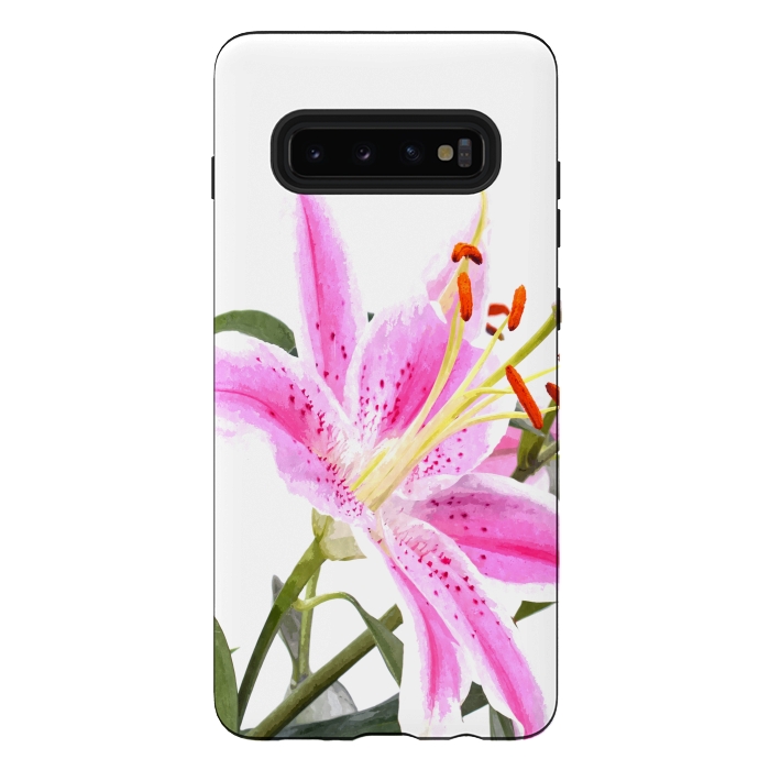 Galaxy S10 plus StrongFit Pink Lily by Alemi