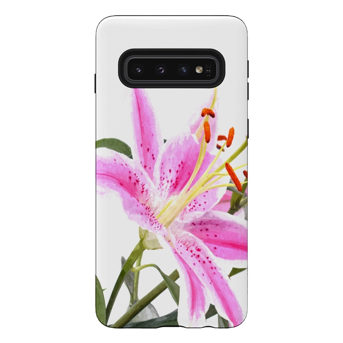Galaxy S10 StrongFit Pink Lily by Alemi