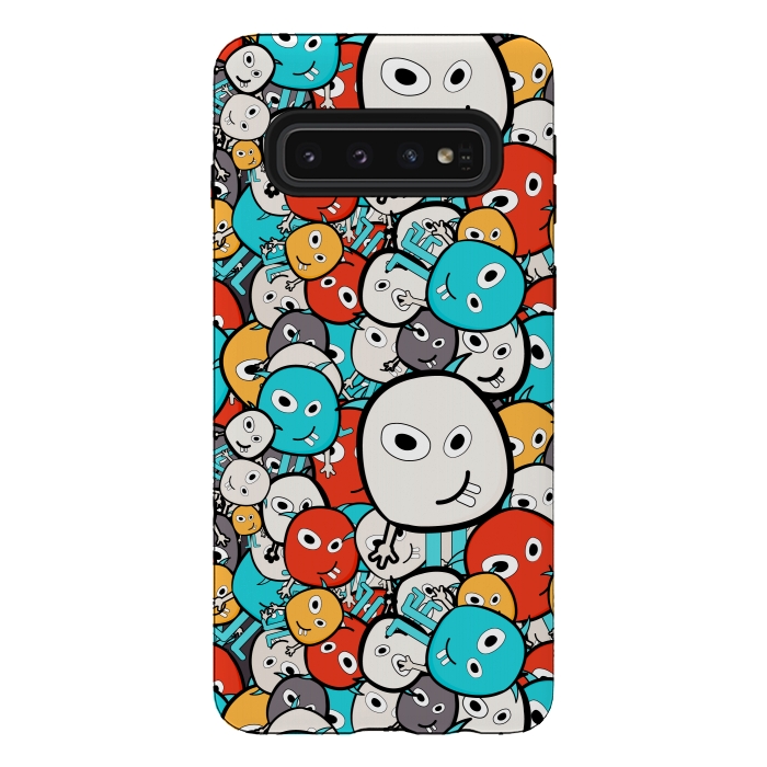 Galaxy S10 StrongFit colorful monsters by TMSarts