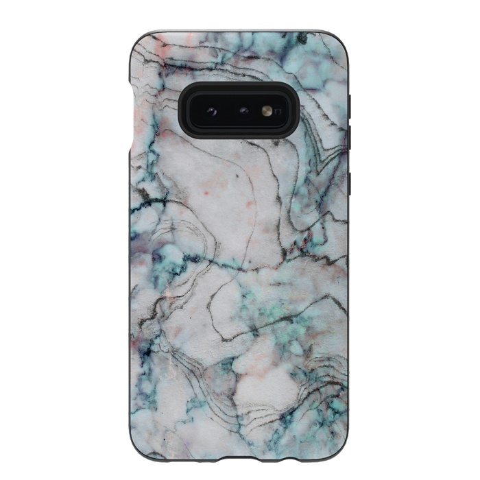 Galaxy S10e StrongFit Teal and gray marble by  Utart