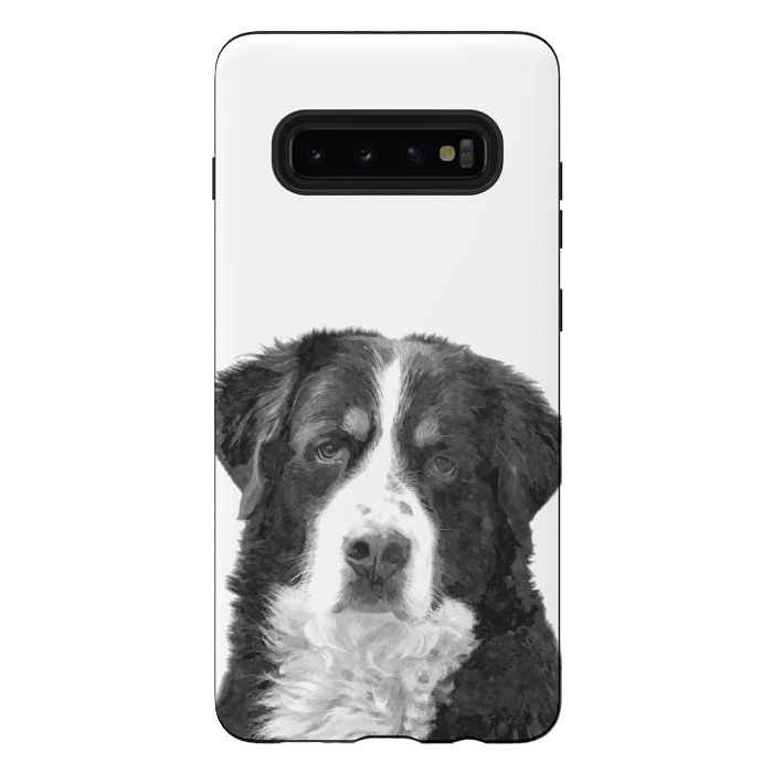 Galaxy S10 plus StrongFit Black and White Bernese Mountain by Alemi