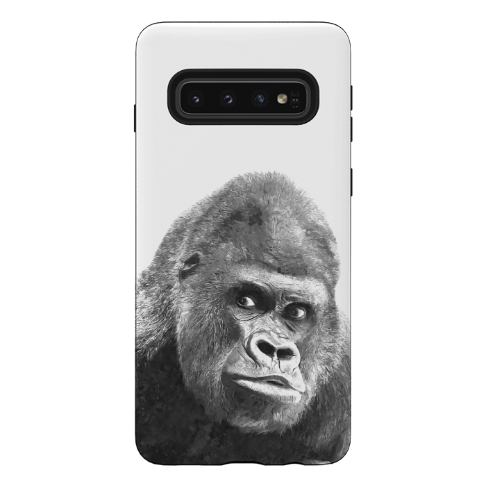 Galaxy S10 StrongFit Black and White Gorilla by Alemi