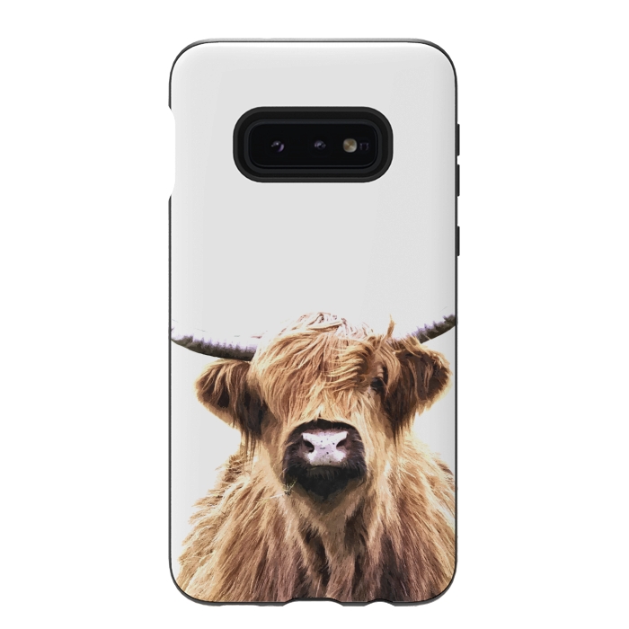 Galaxy S10e StrongFit Highland Cow Portrait by Alemi