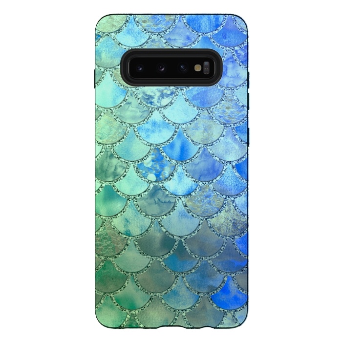 Galaxy S10 plus StrongFit Ocean green and blue Mermaid Scales by  Utart