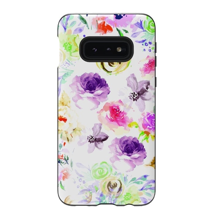 Galaxy S10e StrongFit Different Watercolor Roses by Bledi