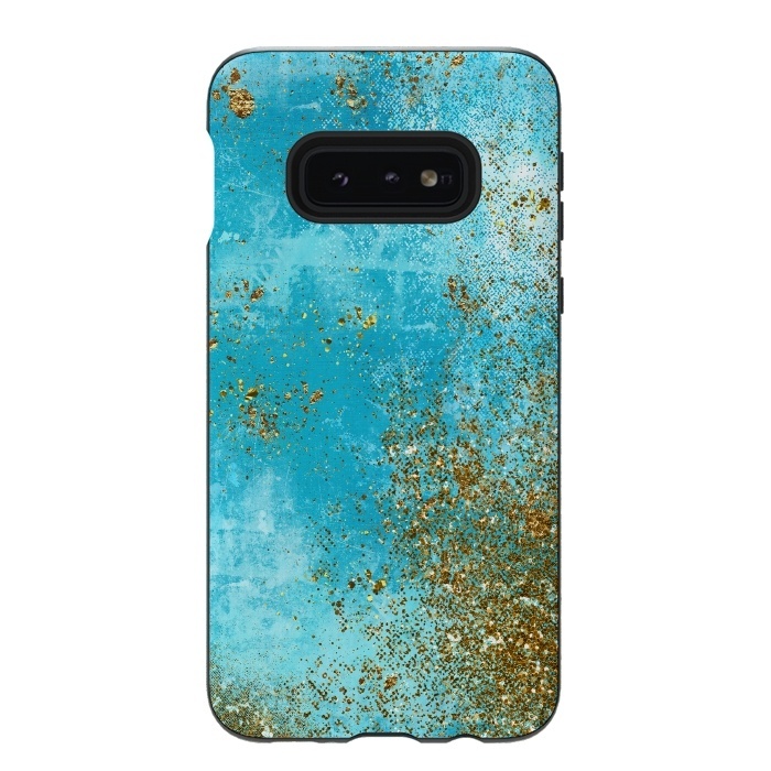 Galaxy S10e StrongFit Teal and Gold Mermaid Ocean Seafoam by  Utart