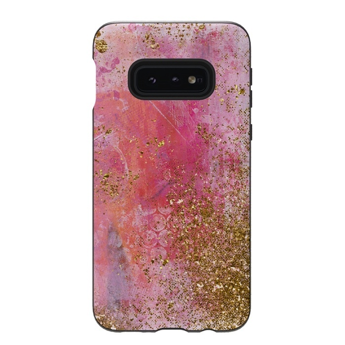 Galaxy S10e StrongFit Pink and Gold Mermaid Glitter Seafoam by  Utart
