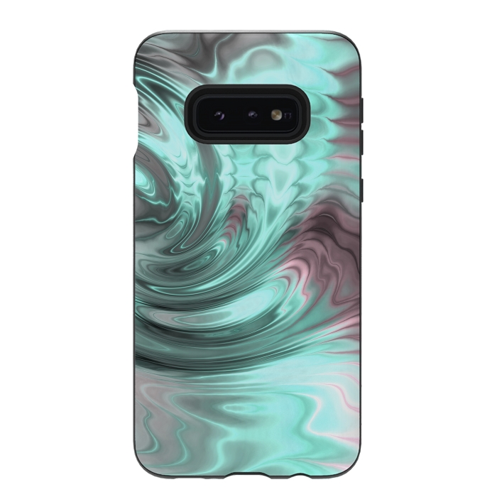 Galaxy S10e StrongFit Abstract Fractal Teal Pink 2 by Andrea Haase