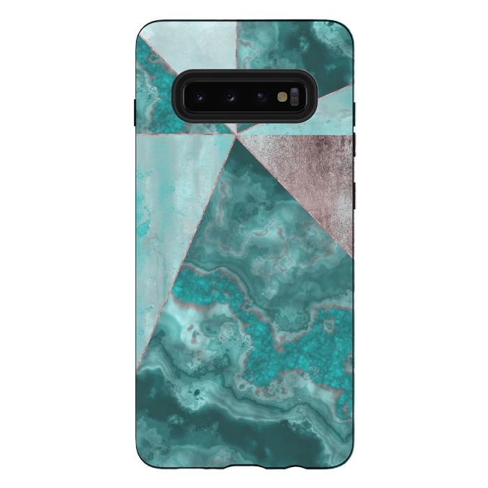Galaxy S10 plus StrongFit Rosegold And Gemstone Collage 2 by Andrea Haase