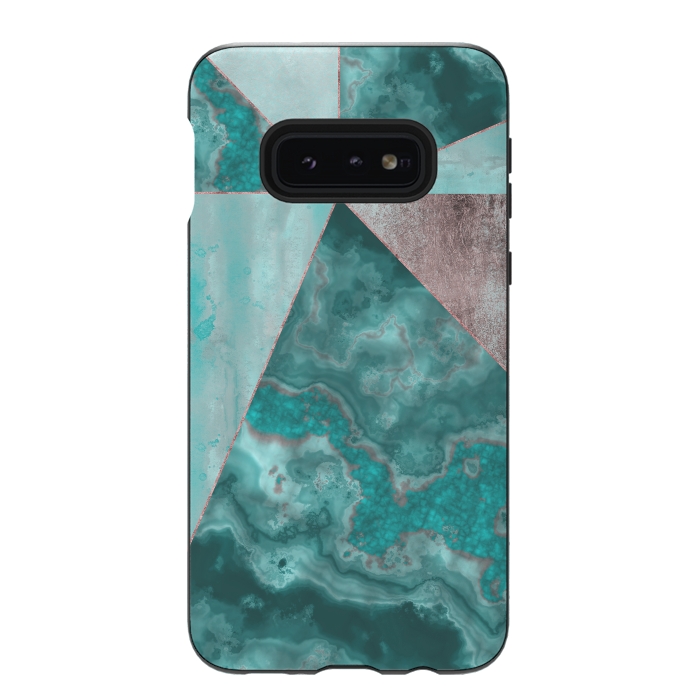 Galaxy S10e StrongFit Rosegold And Gemstone Collage 2 by Andrea Haase