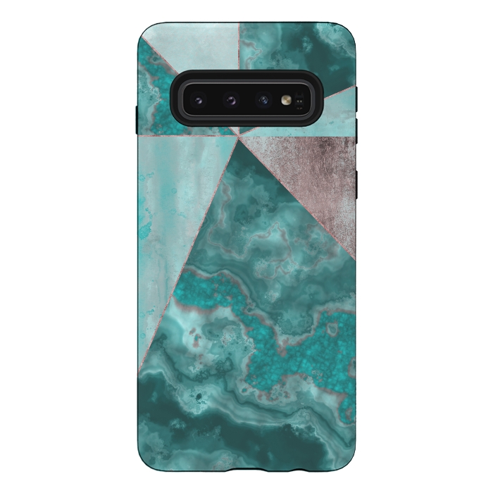 Galaxy S10 StrongFit Rosegold And Gemstone Collage 2 by Andrea Haase