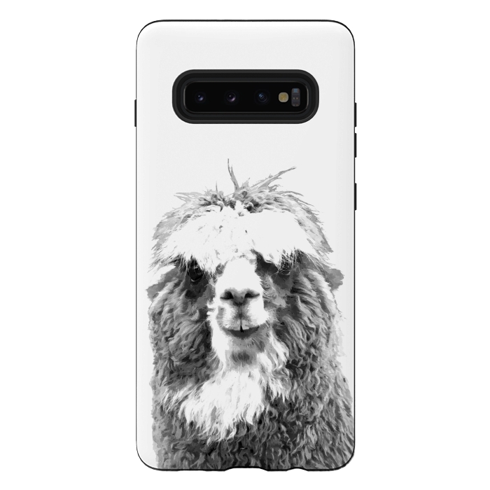 Galaxy S10 plus StrongFit Black and White Alpaca by Alemi