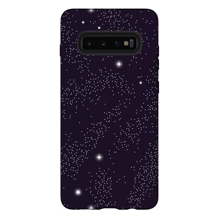 Galaxy S10 plus StrongFit Universe with planets and stars seamless pattern, cosmos starry night sky 005 by Jelena Obradovic