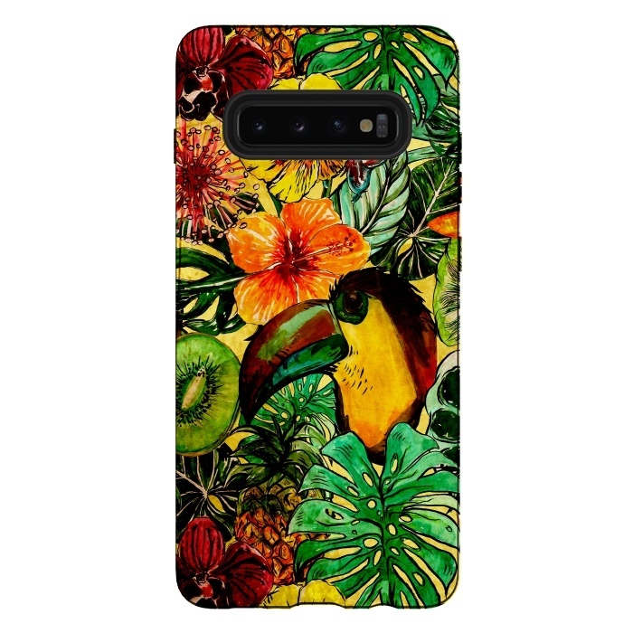 Galaxy S10 plus StrongFit Tropical bird in flower jungle by  Utart
