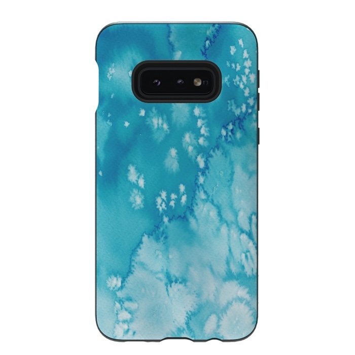 Galaxy S10e StrongFit Blue Watercolor Ink Texture by  Utart