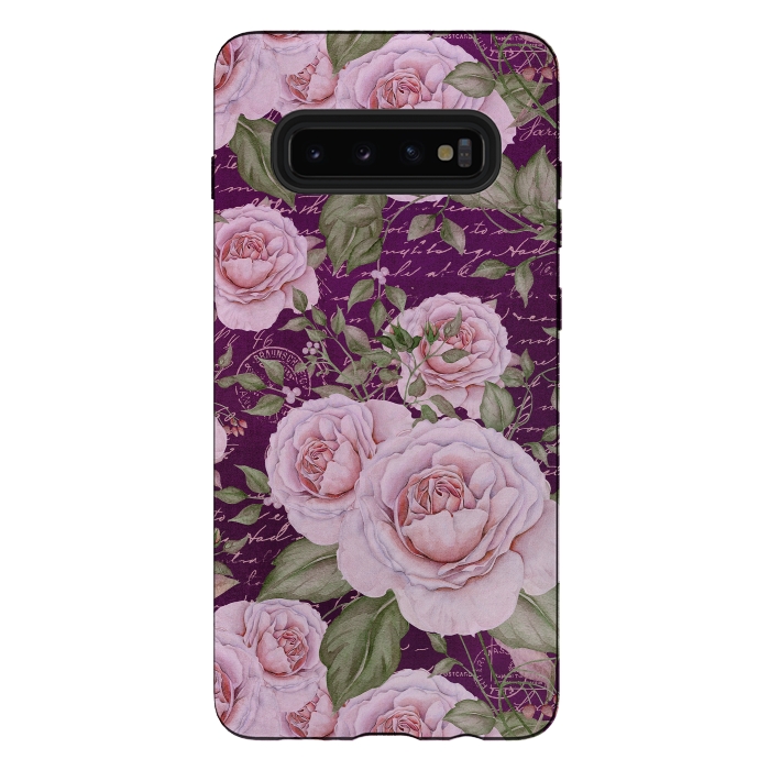 Galaxy S10 plus StrongFit Nostalgic Rose PAttern by Andrea Haase