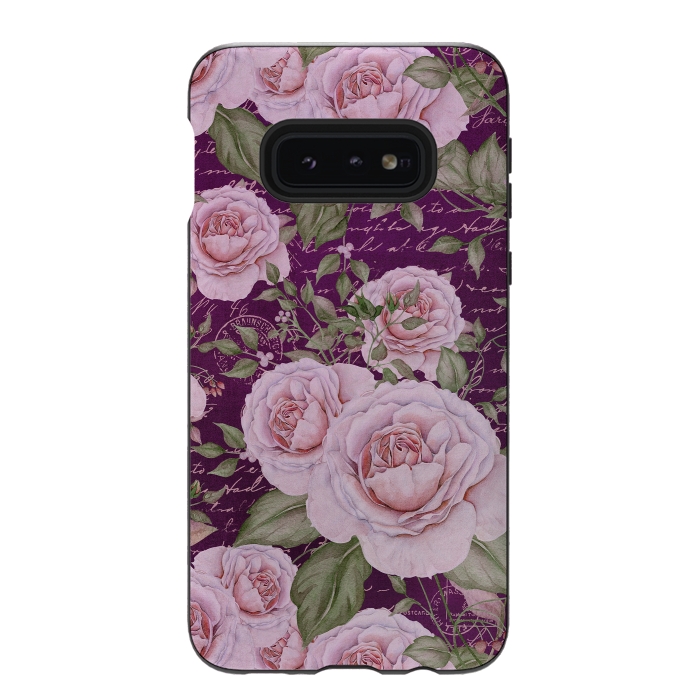 Galaxy S10e StrongFit Nostalgic Rose PAttern by Andrea Haase