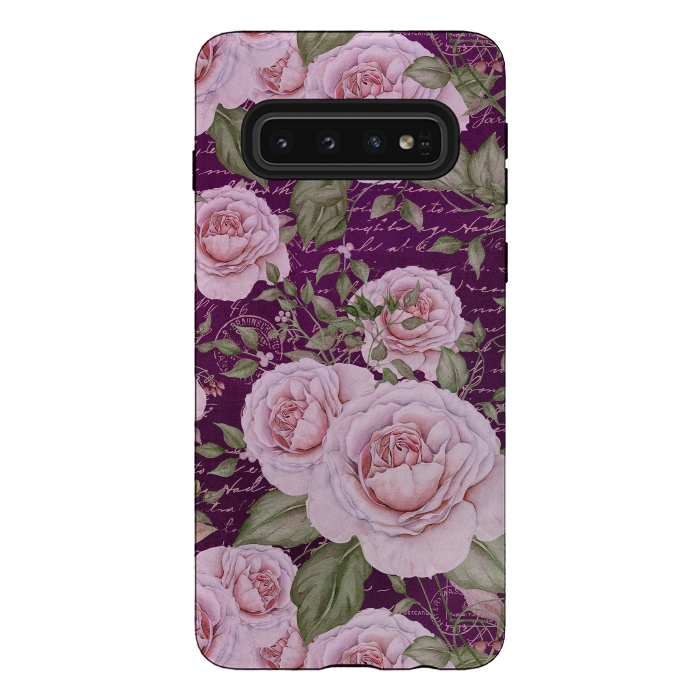 Galaxy S10 StrongFit Nostalgic Rose PAttern by Andrea Haase